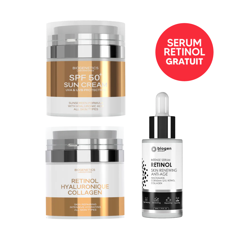 BIOGENETICS CREMA RETINOL + BIOGENETICS CREMA SPF + SERUM RETINOL GRATUIT